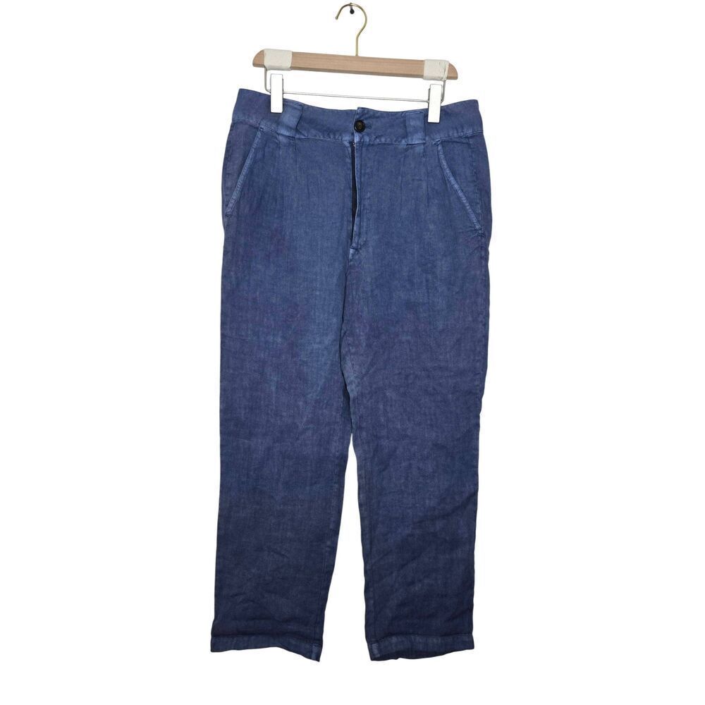 Sundance Adelaide Linen Pants Size 10 Pleated Blue NWT